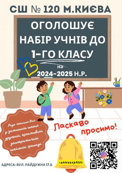 Батькам майбутніх першокласників